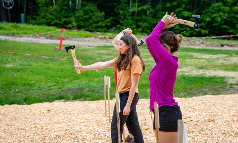 Axe Throwing. Photo Credit: Sunday River Axe Throwing. Photo Credit: Sunday River