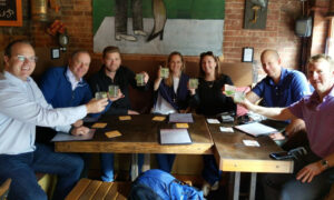 Tour Group with Drinks. Photo Provided by Maine Day Ventures