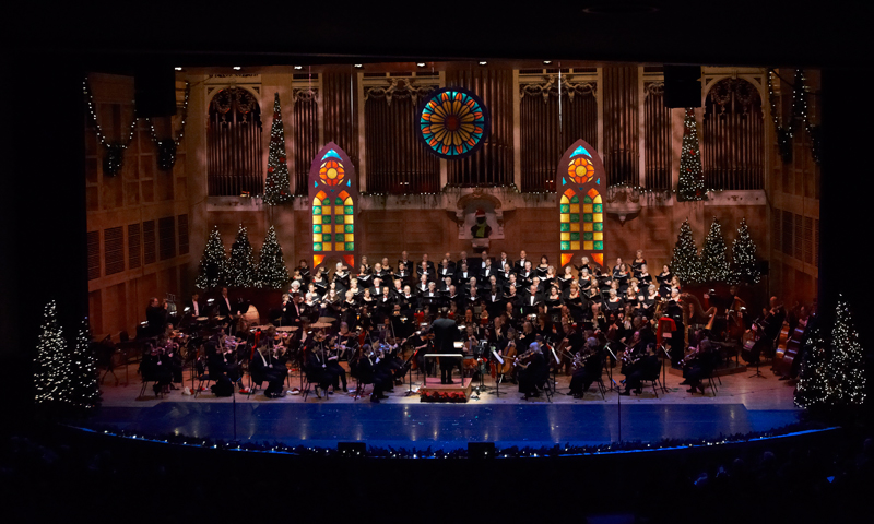 Portland Symphony Orchestra (PSO) Onstage for Magic of Christmas With Holiday Decorations, Photo Courtesy of PSO
