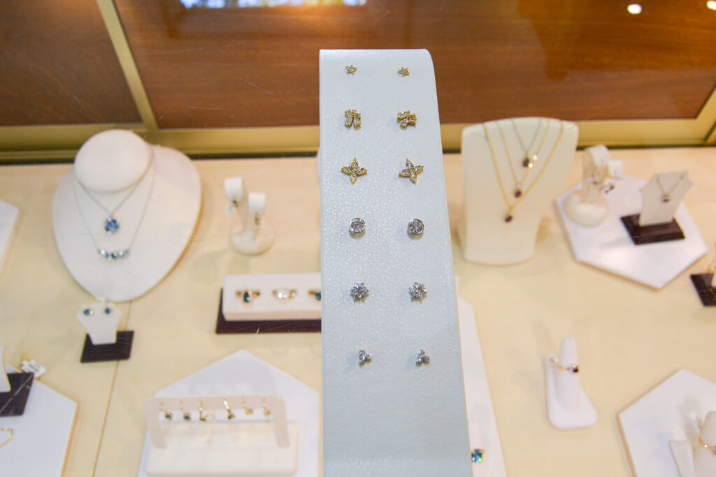 Earrings at Brown Goldsmiths. Photo Credit: Visit Portland