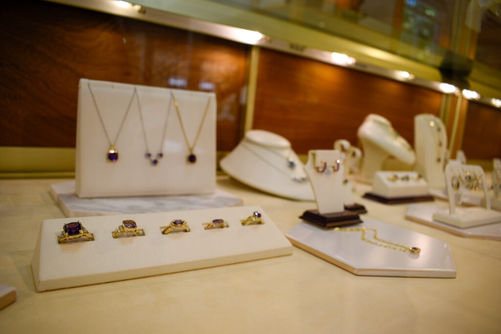 Jewelry Display at Brown Goldsmiths. Photo Credit: Visit Portland