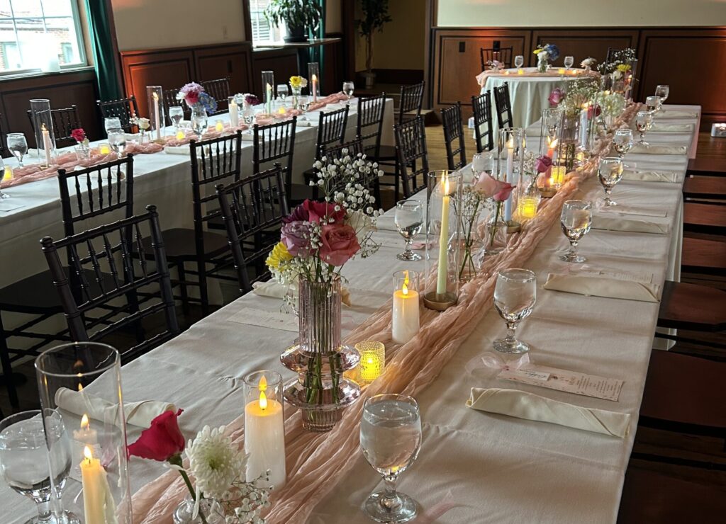 Wedding Tablescape. Photo Credit: Boone's Fish House & Oyster Room