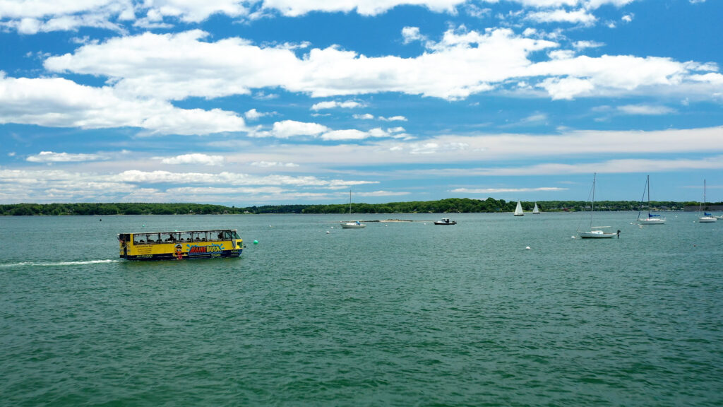 Duck Boat on Casco Bay. Photo Provided by Quack N' Cruise