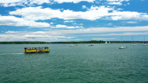 Duck Boat on Casco Bay. Photo Provided by Quack N' Cruise