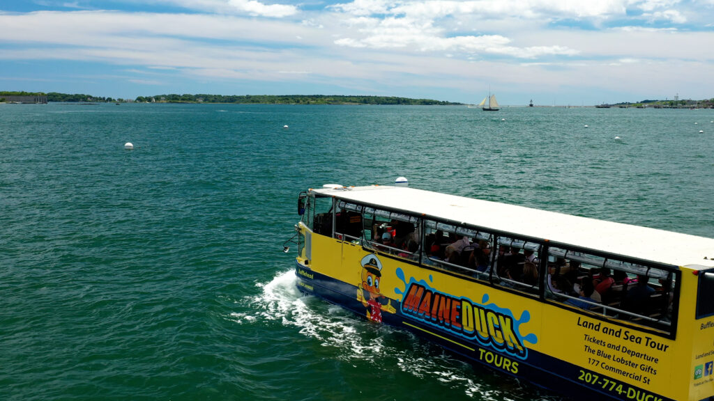 Duck Boat on Casco Bay. Photo Provided by Quack N' Cruise