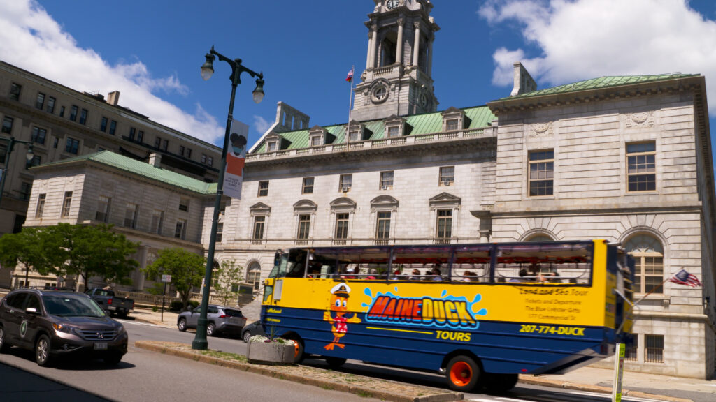 Duck Boat by City Hall. Photo Provided by Quack N' Cruise