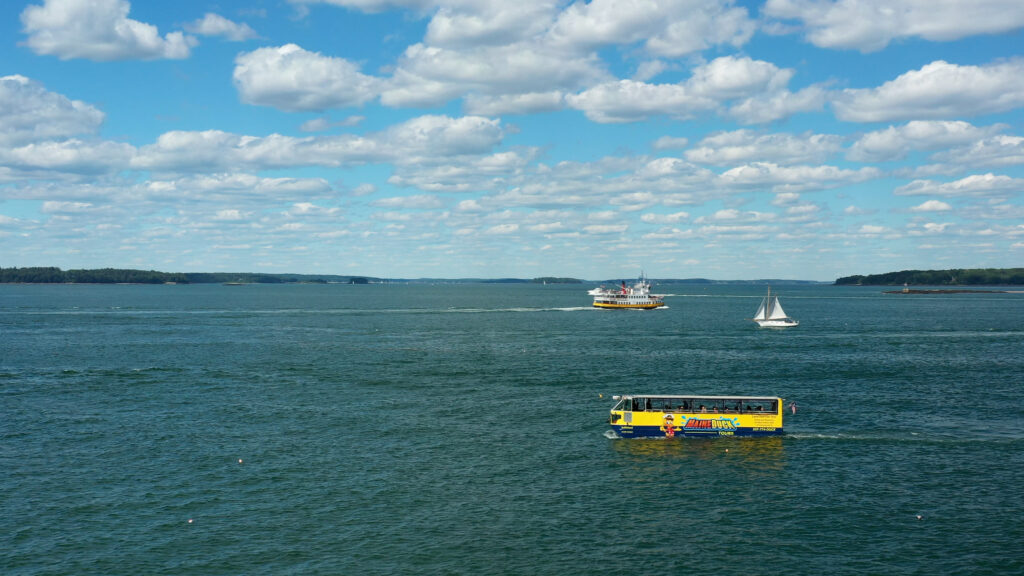 Duck Boat on Casco Bay. Photo Provided by Quack N' Cruise