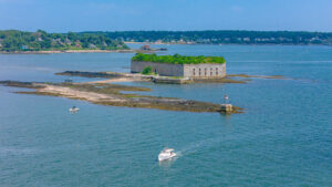 Marie L cruising by Fort Gorges. Photo Credit: Peter G. Morneau Photography