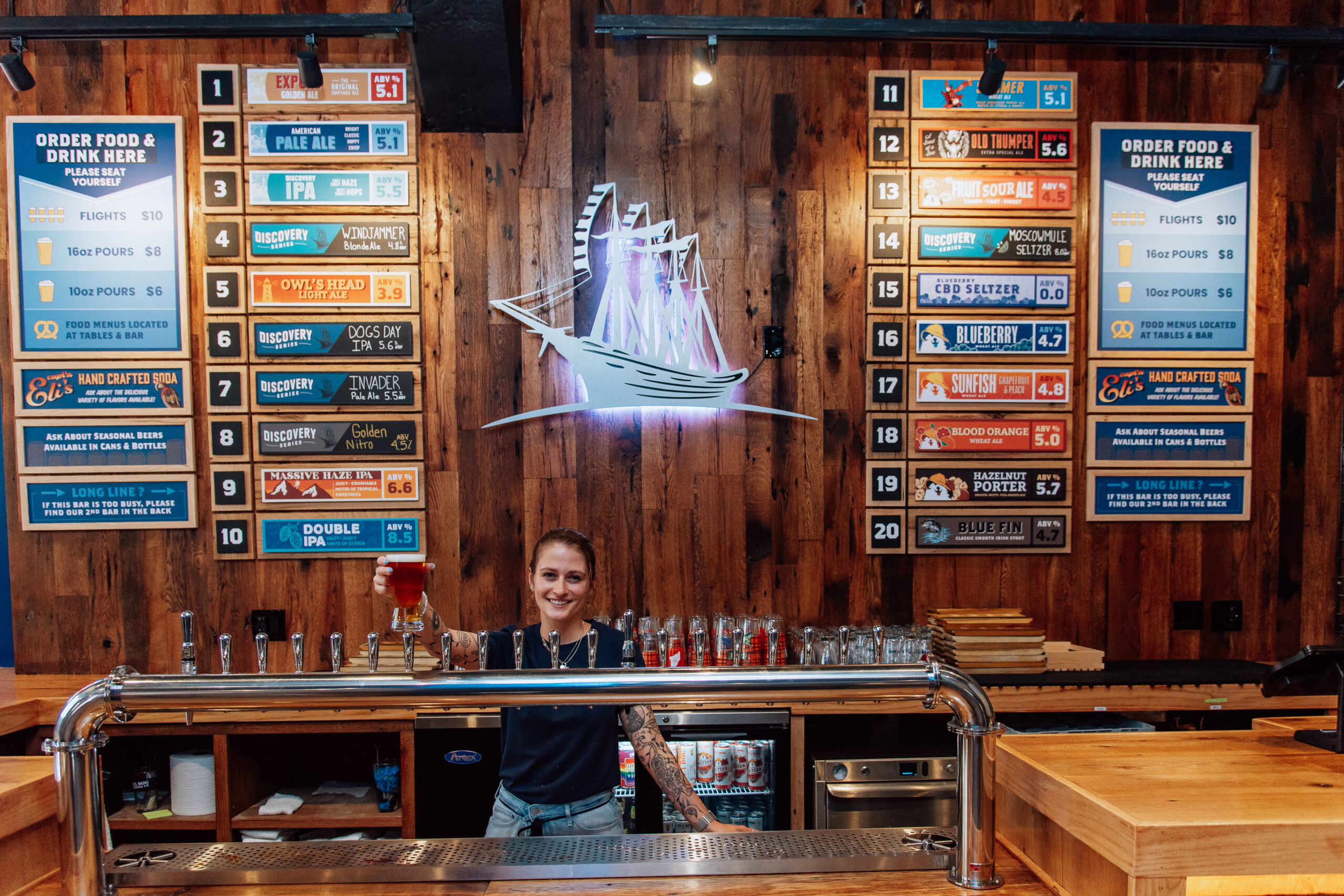 Tasting Room at Shipyard. Photo Credit: Shipyard Brewing Co.