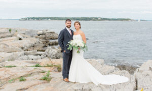 Wedding Couple on Peaks Island. Photo Credit: Natalya Desena