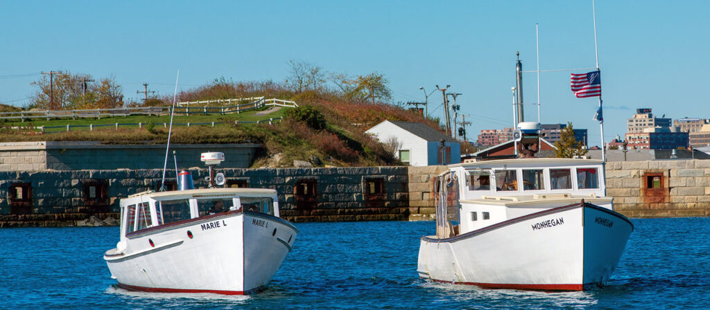 Marie L and Monhegan. Photo Credit: Casco Bay Custom Charters
