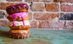 Donuts stacked. Photo Provided by Holy Donut