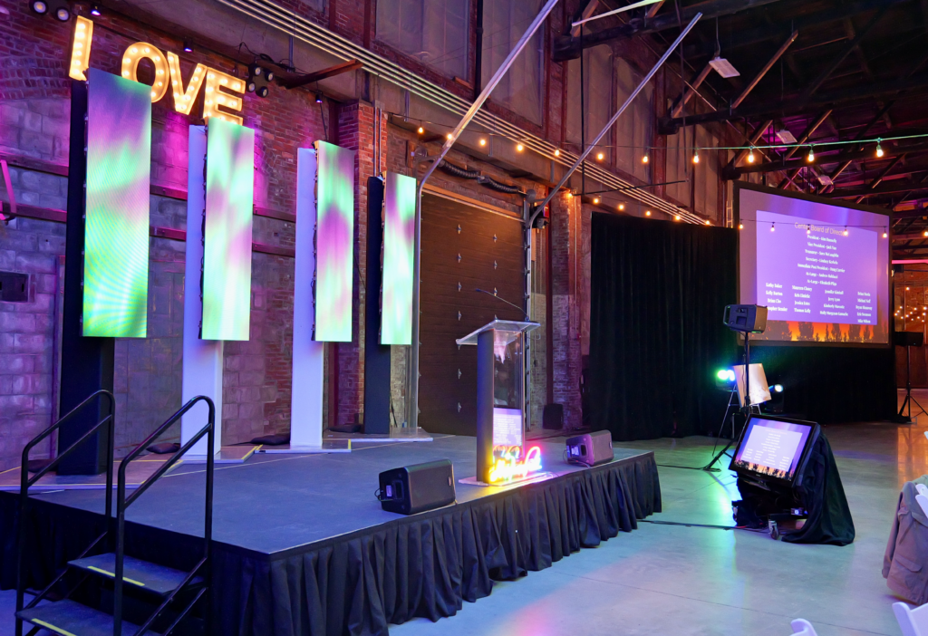 Stage. Photo Provided by Headlight Audio Visual, Inc. Stage. Photo Provided by Headlight Audio Visual, Inc.