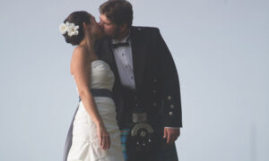 Wedding Couple. Photo Credit: Casco Bay Custom Charters