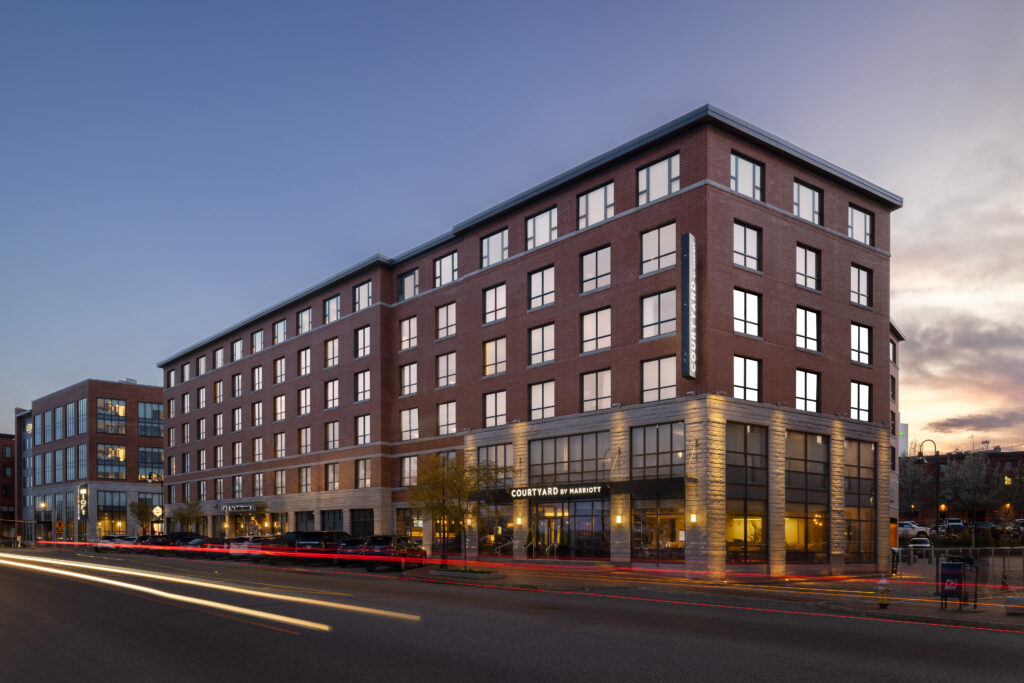Hotel Exterior. Photo Credit: Courtyard by Marriott Portland Downtown/Waterfront
