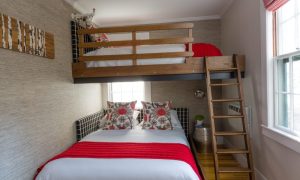 Guest room with bunk beds. Photo Credit: Rarebrick Photography