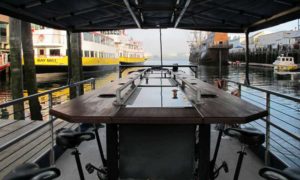 Aboard Human Powered Boat. Photo Provided by Maine BayCycle