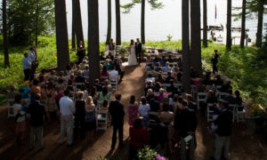 Wedding Ceremony. Photo Provided by Migis Lodge on Sebago Lake