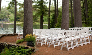Wedding Ceremony. Photo Provided by Migis Lodge on Sebago Lake