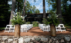 Wedding Ceremony. Photo Provided by Migis Lodge on Sebago Lake