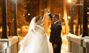 Wedding Couple Outside. Photo Provided by Clarion Hotel