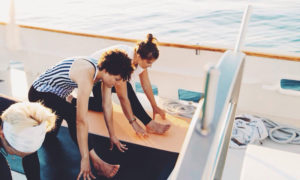Workout on Boat. Photo Provided by Maine Sailing Adventures