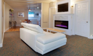 Living room and kitchen. Photo Provided by Alouette Beach Resort