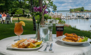 Meals and Outdoor Seating. Photo Provided by Diamond's Edge Restaurant.