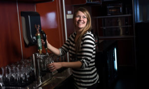 Pouring beer. Photo Provided by Bay Ferries - The CAT