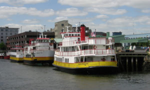 Exterior of ferries docked. Photo Provided by Casco Bay Lines