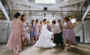 Wedding Party in Barn. Photo Credit: Paul Robert Berman Photography