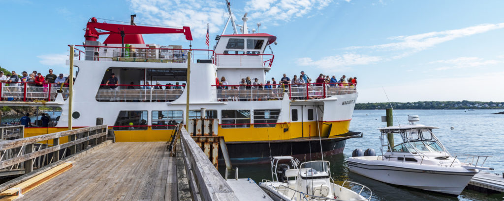 Casco Bay Lines Commuter Ferry Docking on Island, Photo Credit: CFW Photography