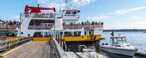 Casco Bay Lines Commuter Ferry Docking on Island, Photo Credit: CFW Photography