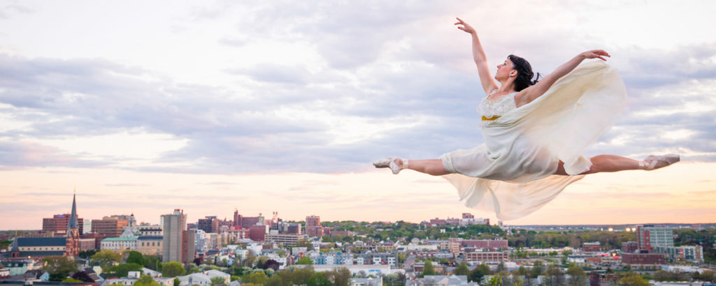 Ballet Dancer over Portland Skyline, Photo Credit: Jonathan Reece