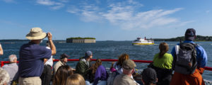 Group on Ferry Looking Out on Casco Bay, Photo Credit: CFW Photography