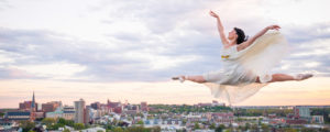 Ballet Dancer over Portland Skyline, Photo Credit: Jonathan Reece