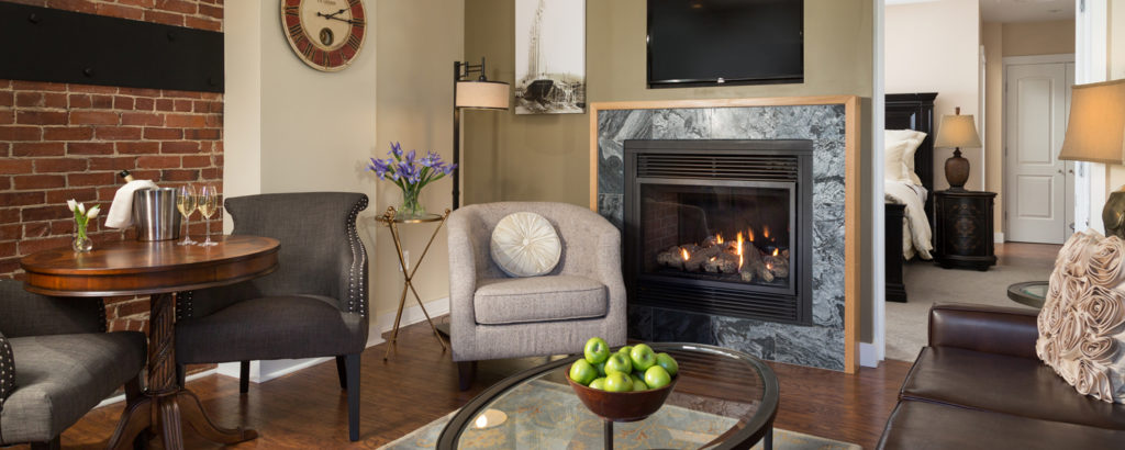 Indoor Fireplace at Hotel, Photo Courtesy of 16 Bay View Indoor Fireplace at Hotel, Photo Courtesy of 16 Bay View