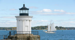 Bug Light Casco Bay with Sailboat