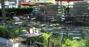 Outside Garden Dining, Photo Courtesy of Eighteen95 Restaurant and the Regency Hotel & Spa Outside Garden Dining, Photo Courtesy of Eighteen95 Restaurant and the Regency Hotel & Spa