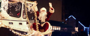 Sparkle Celebration with Santa Riding on Lit-up Float, Photo Courtesy of Visit Freeport