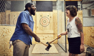 Axe Throwing, Photo Courtesy of the Axe Pit Axe Throwing, Photo Courtesy of the Axe Pit