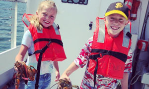 Kids on Lobster Boat, Photo Courtesy of Rocky Bottom Tours