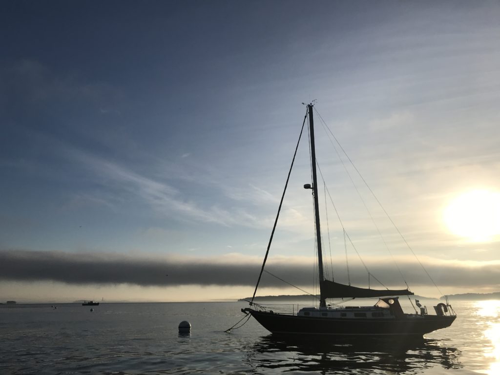 Sailboat on Casco Bay in Mist, Photo Courtesy of Visit Portland / GLP Films