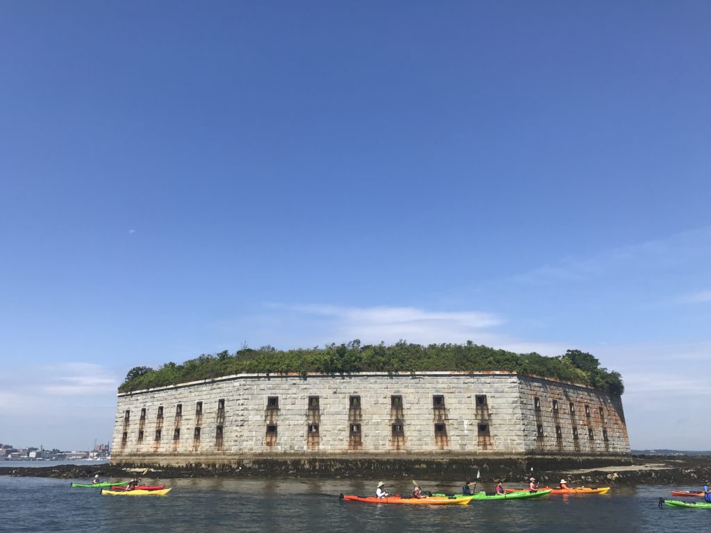 Kayakers in Front of Fort Gorges Military Fort, Photo Courtesy of GLP Films