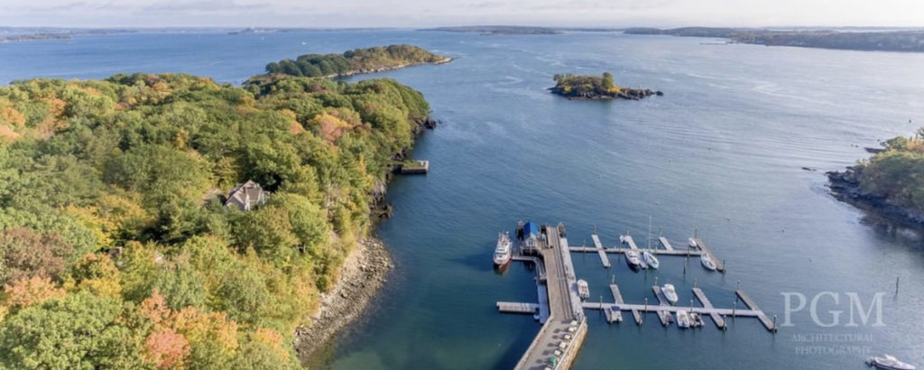 Ariel Shot of Boat Docks in Fall, Photo Credit: Peter G. Morneau