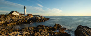 Portland Head Light From a Distance with Rocky Coast, Photo Credit: Visit USA Parks and Tobey Schmidt