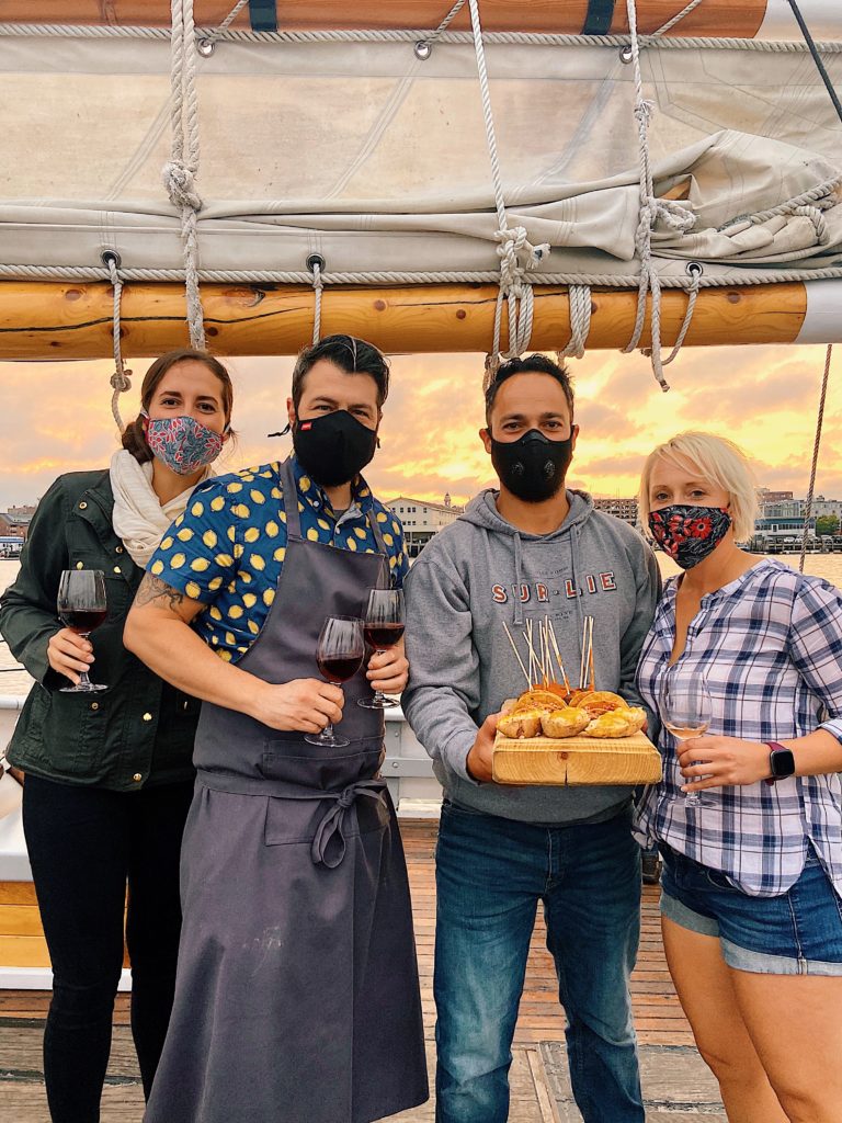 Wine Sail at Sunset with PPE, Photo Courtesy of Wine Wise Events Wine Sail at Sunset with PPE, Photo Courtesy of Wine Wise Events