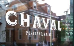 Exterior Chaval Logo with Building Reflection, Photo Credit: Wine Wine Events