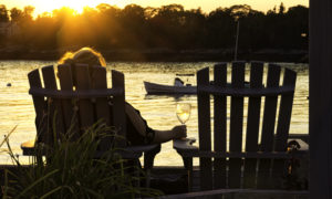 Relaxing Outdoors in Adirondack Chairs, Courtesy of Ocean Point Inn and Resort