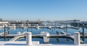 Marina with Blue Skies and Fort in Background, Photo Credit: Peter G. Morneau Photography